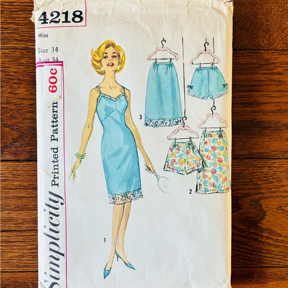 Simplicity Blue Chemise Pattern
